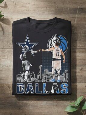 Dallas Cowboys Prescott Mavericks Doncic Graphic Tee Dallas City Sports Shirt